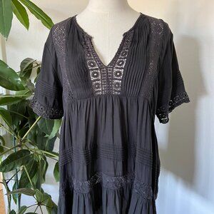 Maeve by Anthropologie Pretty Black Tunic